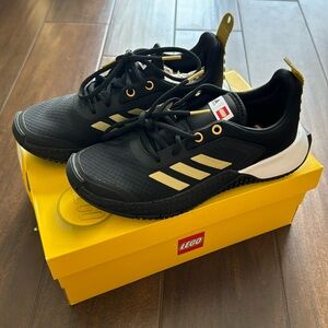 Adidas LEGO sport J, New big kids, Size 4.5, Black Gold and White